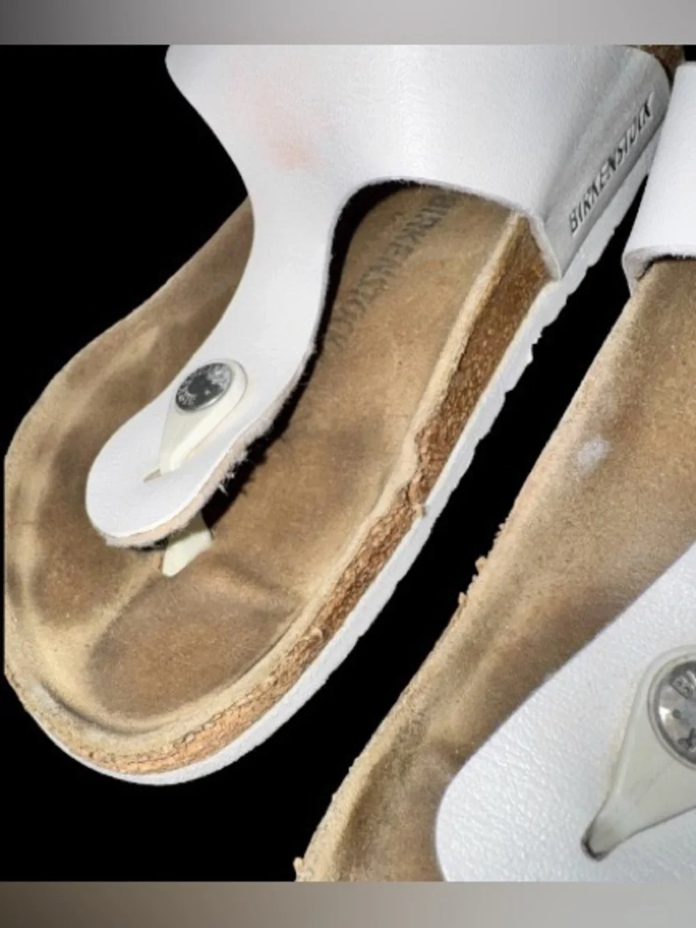 Birkenstock Gizeh white thong sandals women’s GIRL’s shoes size 35 4 4.5